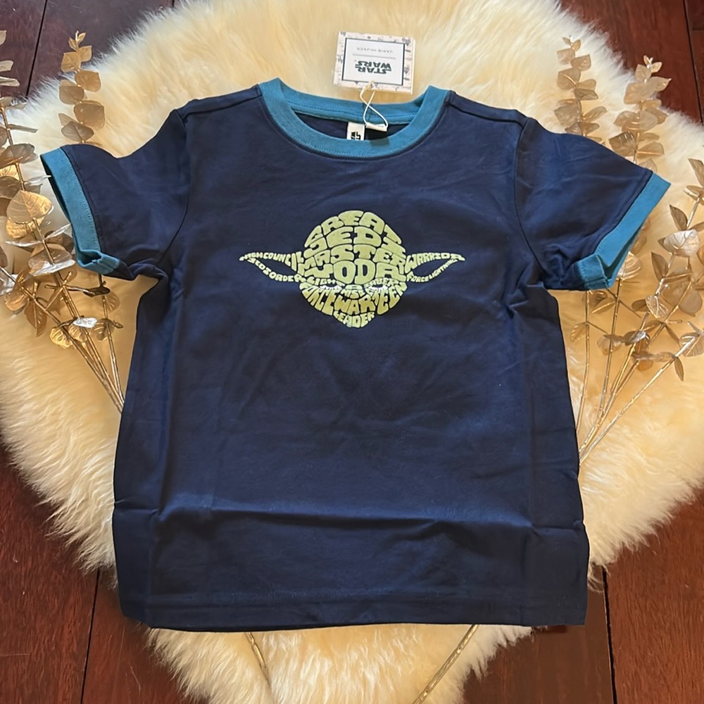 NWT Janie and Jack X Star Wars Disney graphic short sleeve t shirt yoda!